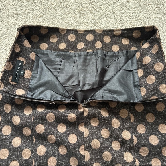 Polka Dot Pencil Skirt - Black and Brown - Picture 6 of 7